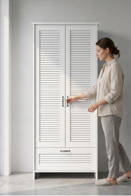 Armoires à vêtements Mobilier blanc Armoires de luxe Armoire à vêtements Design Brillant neuf
