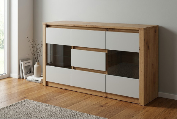 Salle de séjour Étagère Bois Meuble de luxe Buffet designer Table basse Planche Armoire neuf