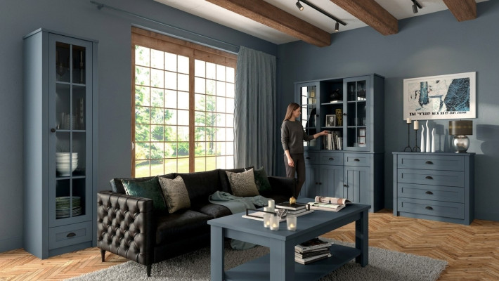 Salle de séjour Ensemble Vitrine Commode Unités murales Commodes Buffet Armoire Table 4 pièces