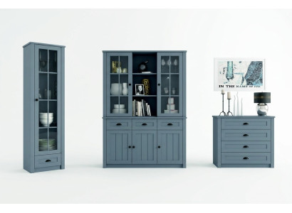 Salle de séjour Ensemble Vitrine Commode Unités murales Commodes Buffet Armoire Table 4 pièces