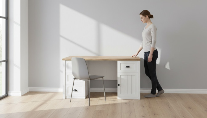 Bureau Bois Table en bois Table solide Mobilier de bureau Mobilier de maison de campagne Tables de bureau