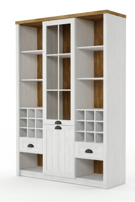 Vitrines Verre Bar Armoire Maison Livres Armoires Étagère Mur Bois Vitrine Mobilier xxl