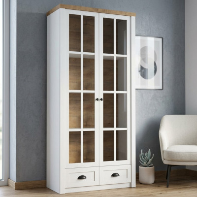Classique Armoire en bois Bar en verre Armoire en vitrine Vitrine Armoire de salon
