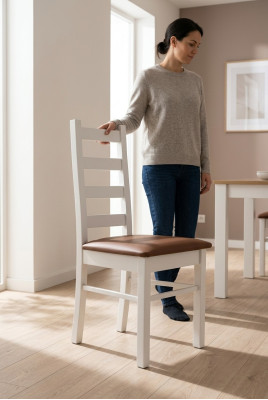 Mobilier de salle à manger classique Chaise en bois Chaises Design Fauteuil en bois Tapisserie en bois