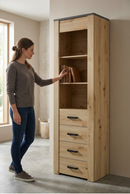 Armoire de salle à manger vitrine étagère vitrine XL-W1D Bois Armoire Moderne