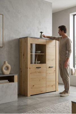 Vitrine Design Salon Armoire Bar Console Maison de campagne Vitrines Bois Armoires