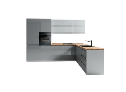 Cuisine moderne L ligne Armoire de cuisine Mobilier de design Cuisine sur mesure Ligne grise