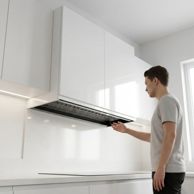 Armoire murale suspendue pour vaisselle intérieur armoire murale lumineuse de cuisine.