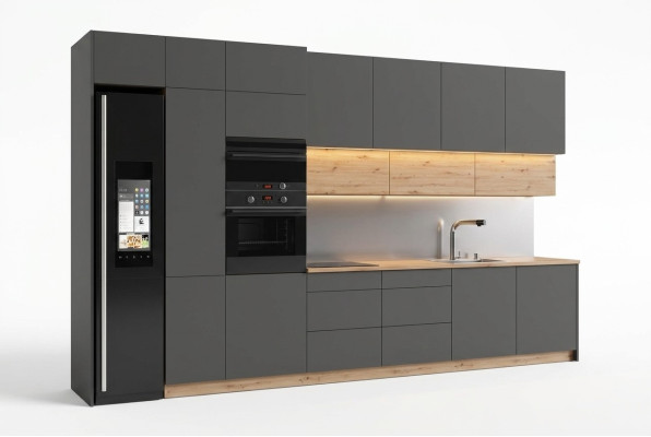 Ligne de cuisine moderne Armoire de cuisine Design Mobilier de cuisine sur mesure Ligne de cuisine Gris