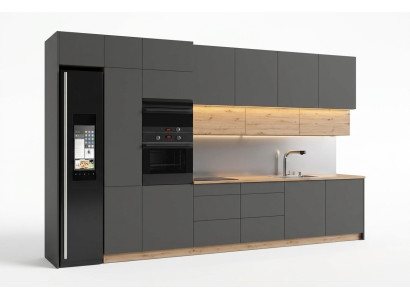 Ligne de cuisine moderne Armoire de cuisine Design Mobilier de cuisine sur mesure Ligne de cuisine Gris