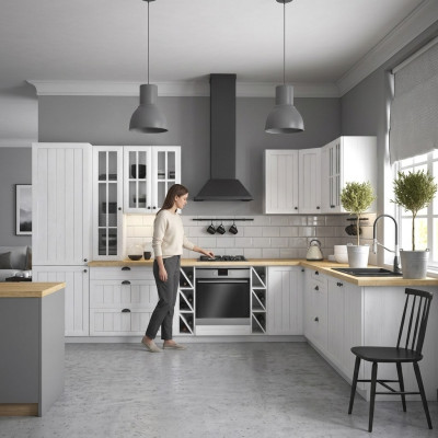 Gamme de cuisine de maison de campagne armoire de cuisine armoire de base armoire murale meubles fabriqués sur mesure