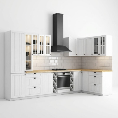 Gamme de cuisine de maison de campagne armoire de cuisine armoire de base armoire murale meubles fabriqués sur mesure
