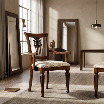 Conception rembourrée Chaise en bois massif Chaises Siège Lehn Bureau Bureau Salle à manger Luxe neuf