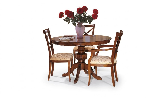 Ensemble de table ronde pour la salle à manger, design, 4 pièces, mobilier italien complet
