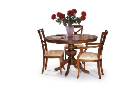 Ensemble de table ronde pour la salle à manger, design, 4 pièces, mobilier italien complet