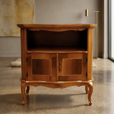 Meuble TV Design Buffet Latéral Télévision Commode basse TV Armoire de luxe en bois brun Mobilier neuf