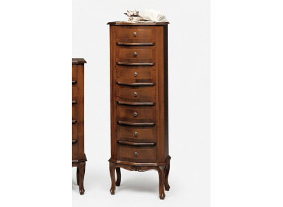 Commode avec 6 tiroirs, bahut blanc, meuble à tiroirs en bois, armoire à tiroirs.