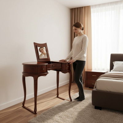 Coiffeuse Table de maquillage Table cosmétique Commode Consoles Tables Bois massif Mobilier
