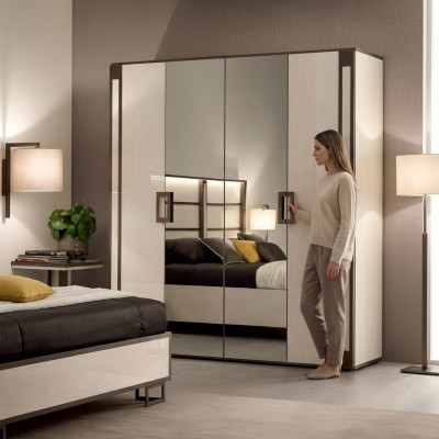 Armoire de vêtements de luxe Design Armoires à vêtements Mobilier bois Mobilier italien