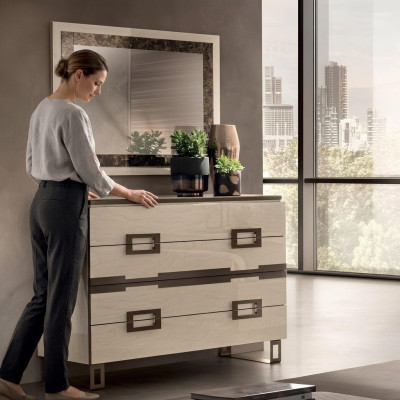 Ensemble Commode Miroir Bois Commodes Coiffeuse Armoire Design Moderne Groupe Mobilier