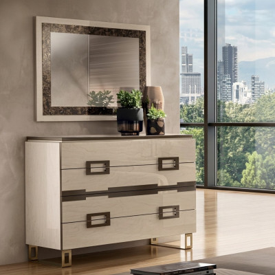 Ensemble Commode Miroir Bois Commodes Coiffeuse Armoire Design Moderne Groupe Mobilier