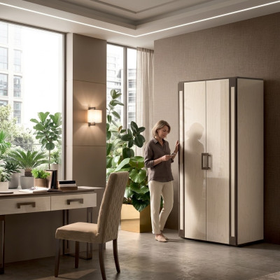 Armoire Chambre Armoire en Bois Armoire Style Moderne Armoires Étagère Polyvalente