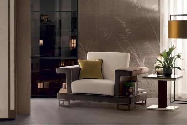 Fauteuil Design Chaise Rembourrage Club Relaxant Nouveau Tissu Tissu Salon TV 1 Place