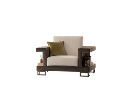 Fauteuil Design Chaise Rembourrage Club Relaxant Nouveau Tissu Tissu Salon TV 1 Place