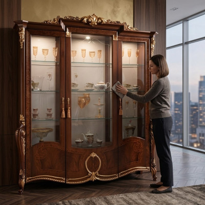 Vitrine 3 portes Armoires Meubles de salon Vitrines Armoires de conception Vitrines Mobilier verre nouveau