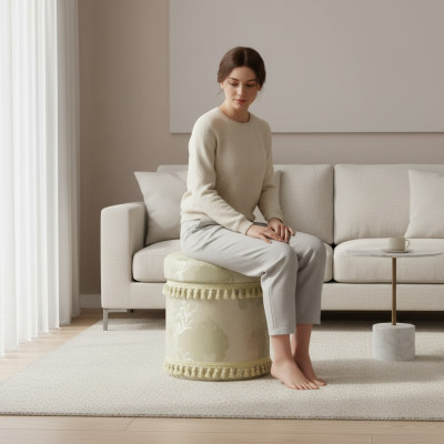 Tabouret de design Repose-pieds design Ottoman Rembourrage Siège Textile Chaise longue Pouf