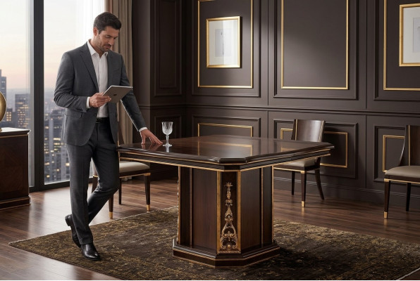 Table à manger table en bois Tables en bois Table Salle à manger Design Mobilier de luxe arredoclassic