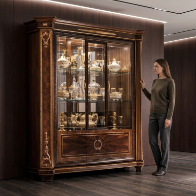 Vitrine Armoire Vitrines Salon Buffets Design Rococo Baroque Bois nouveau