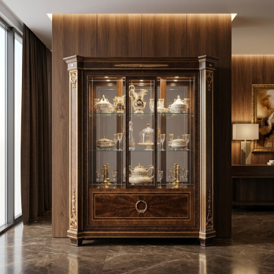 Vitrine Armoire Vitrines Salon Buffets Design Rococo Baroque Bois nouveau