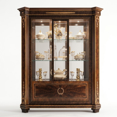 Vitrine Armoire Vitrines Salon Buffets Design Rococo Baroque Bois nouveau