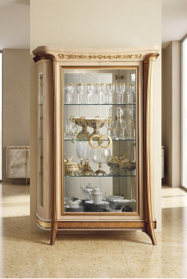 Vitrine Vitrines Armoire Vitrine Armoire de verre Salon Étagère Rococo Baroque Bois massif