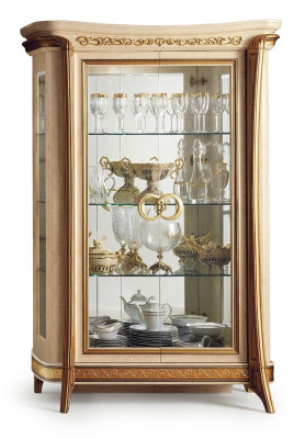 Vitrine Vitrines Armoire Vitrine Armoire de verre Salon Étagère Rococo Baroque Bois massif