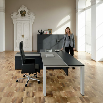 Table de conférence table d'angle tiroirs table d'angle avec étagères bureau d'ordinateur mobilier neuf