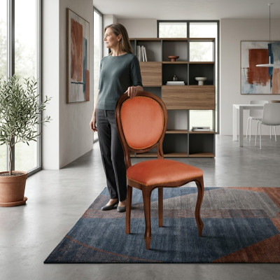 Chaise Braun Design Salon Salle à manger Bois Chaises Rembourrage Fauteuil Mobilier neuf