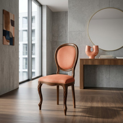 Chaise Braun Design Salon Salle à manger Bois Chaises Rembourrage Fauteuil Mobilier neuf