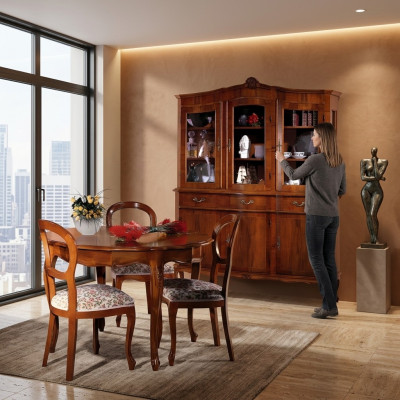 Bahut Vitrine Bahut Vitrine en Verre Armoire en Bois Massif Italien en Verre