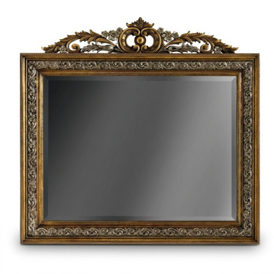 Miroir mural classique de concepteur Miroir carré Baroque Or Modèle BV1579O