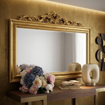 Cadre en bois véritable de Designer Real Wood Frame XXL Miroir 184x117 Miroir - Modèle BV