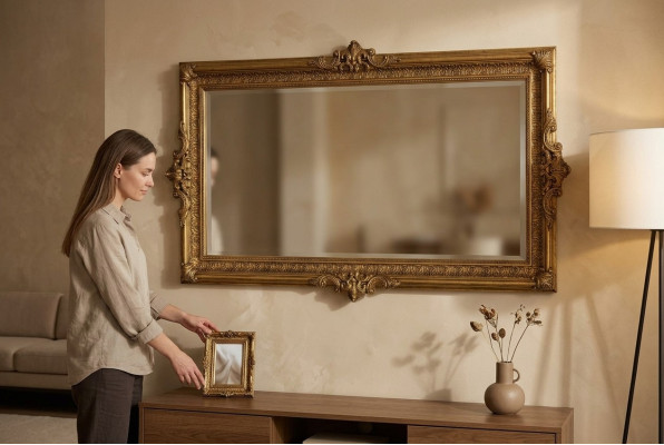 Mobilier Salon Aménagement Intérieur Miroir mural Porte-manteau neuf Miroir mural Décoration