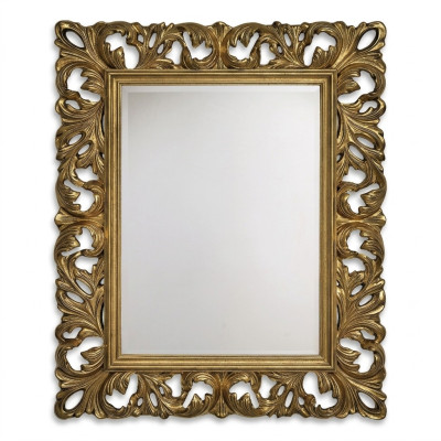 Miroir XXL avec cadre en bois véritable de designer 105x85,5 Miroir - Modèle 1577