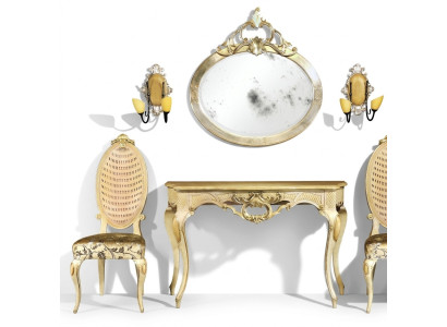 Consoles Table Commode avec Miroir Ensemble de Mobilier de Luxe Style Moderne 2 pièces. nouveau