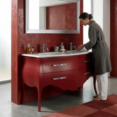 Mobilier de salle de bain rouge 175cm Nouveau meuble bas de salle de bain Armoire de salle de bain suspendue