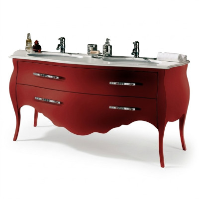 Mobilier de salle de bain rouge 175cm Nouveau meuble bas de salle de bain Armoire de salle de bain suspendue