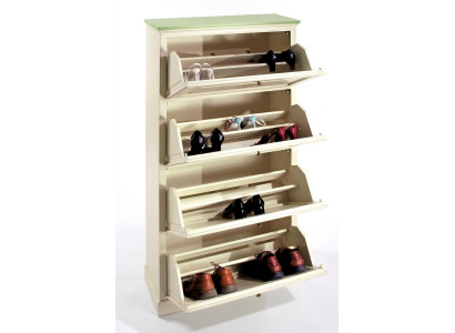 Meuble à chaussures 4 compartiments Commode en bois Meuble en bois massif Meuble à chaussures Étagère à chaussures Étagère neuve