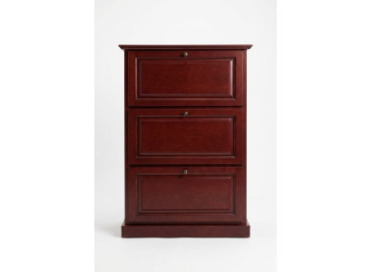 Armoire à chaussures 3 compartiments Commode en bois massif Meuble solide Bascule à chaussures Étagère à chaussures