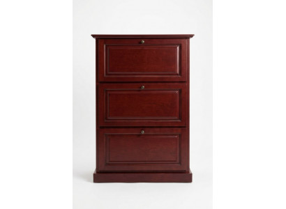 Armoire à chaussures 3 compartiments Commode en bois massif Meuble solide Bascule à chaussures Étagère à chaussures